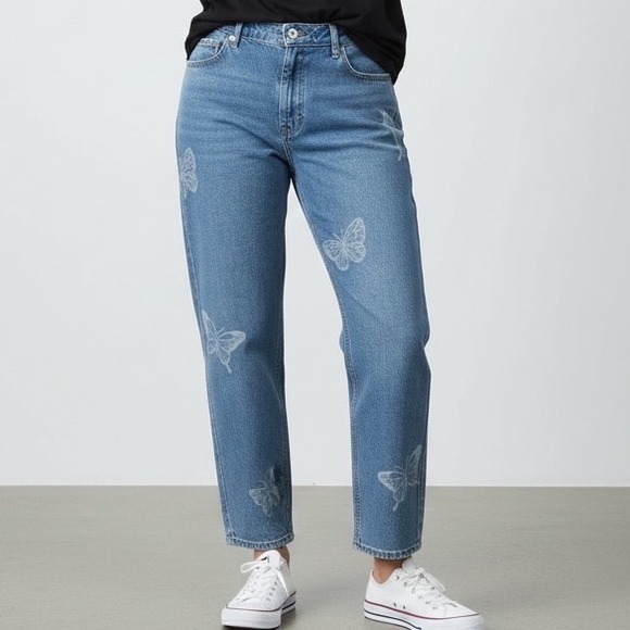 Hollister Denim - Hollister Ultra‎ High Rise Dad Jeans Denim Straight Leg 34x30 Y2K Whimsical 90s